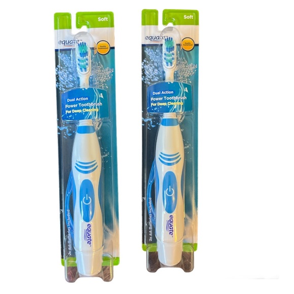 equate Bath 2 Battery Dual Action Power Toothbrush Soft Equate